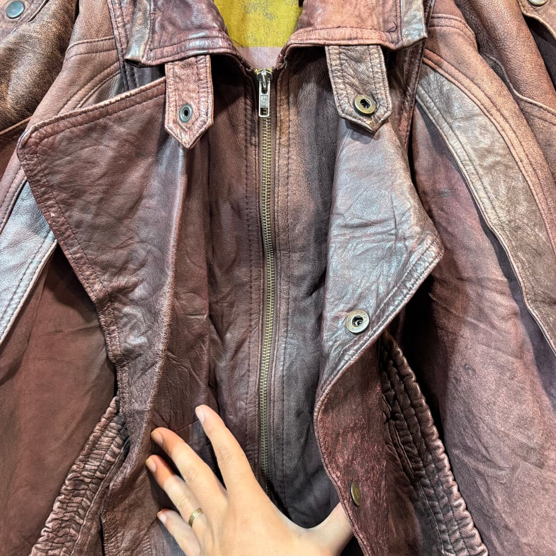 [54] VINTAGE 빈티지 가죽 블루종  상품이미지2