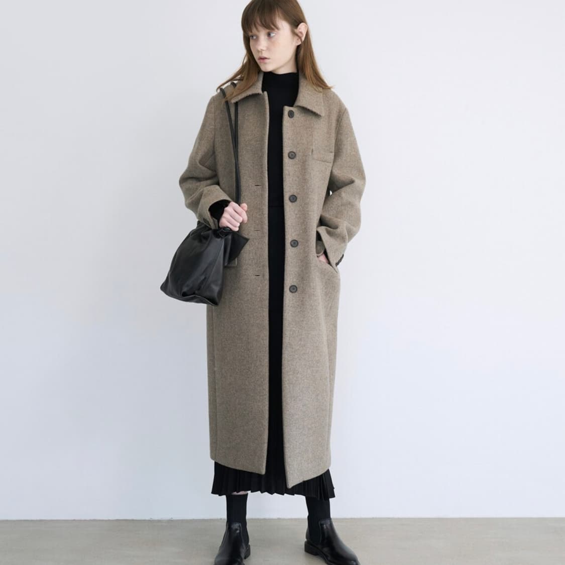 마론에디션(MARRON EDITION) 멜란지 베이지 수트코트 프리사이즈 상품이미지2