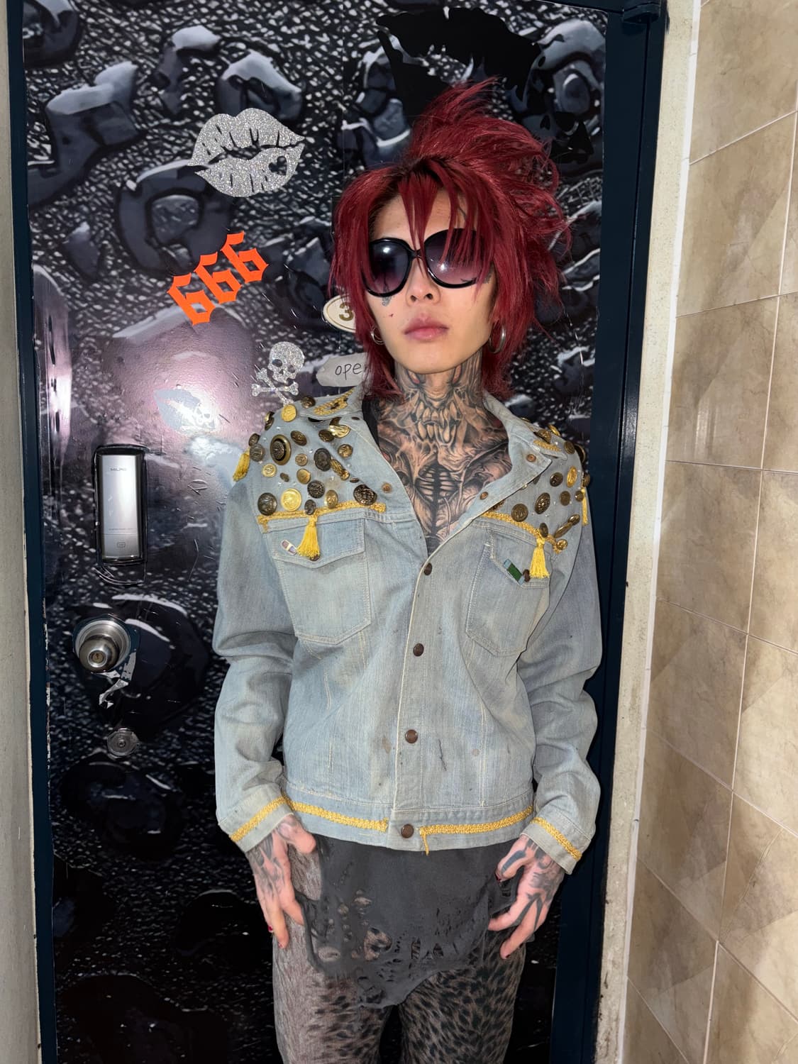 Embellished Military Denim Jacket 상품이미지2