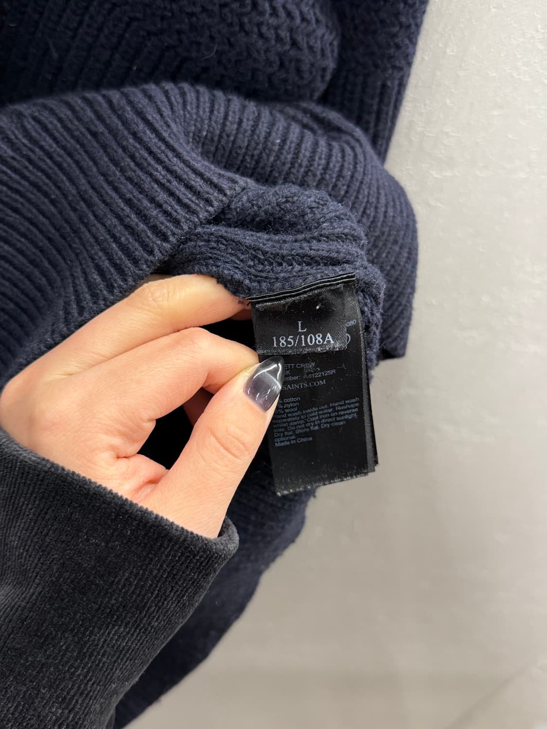 올세인츠 네이비 니트 L (185/108A) 상품이미지4