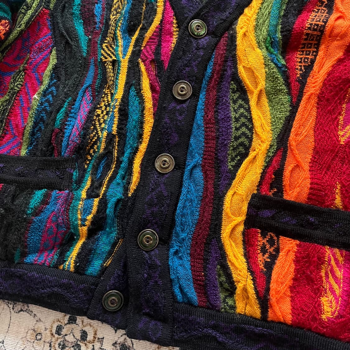 쿠지 오스트레일리아 퓨어 울 3D 케이블 가디건 상품이미지4