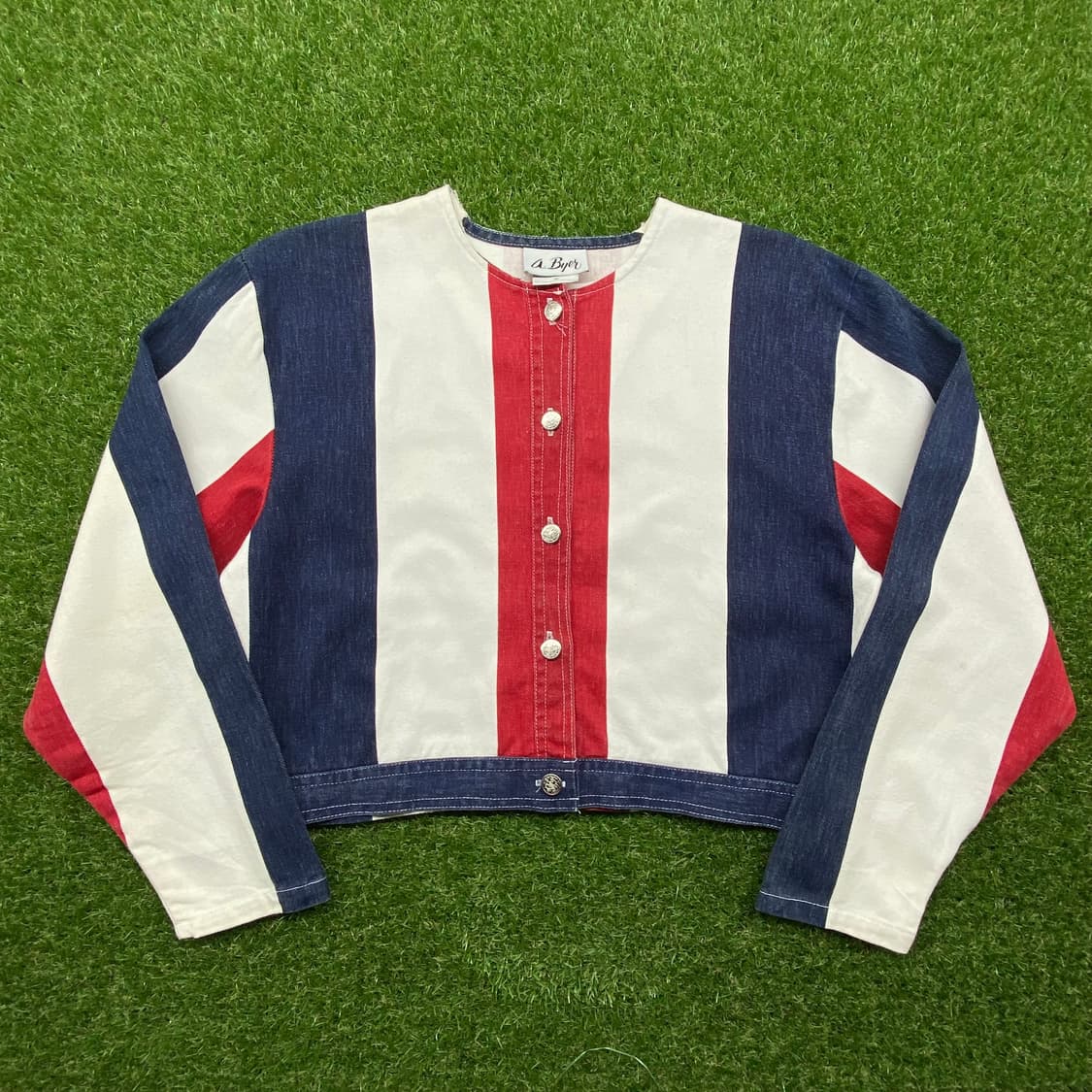 90s Made in USA 미국빈티지 크롭 청자켓 상품이미지1