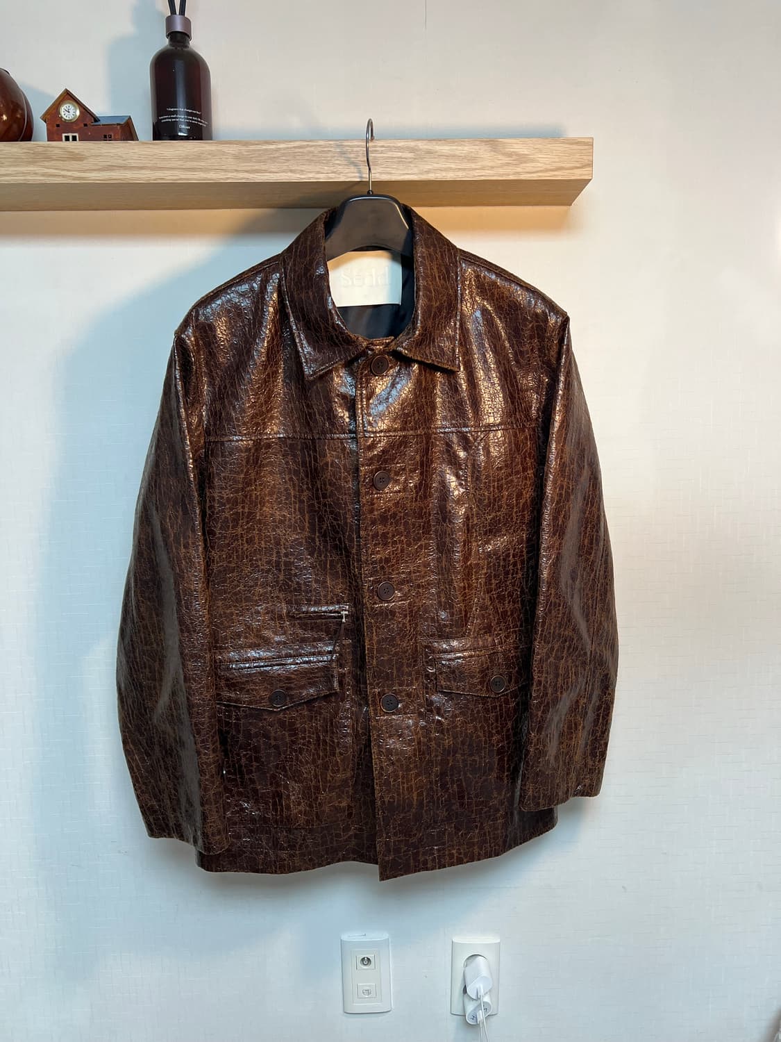 크랙 레더 카코트 상품이미지1