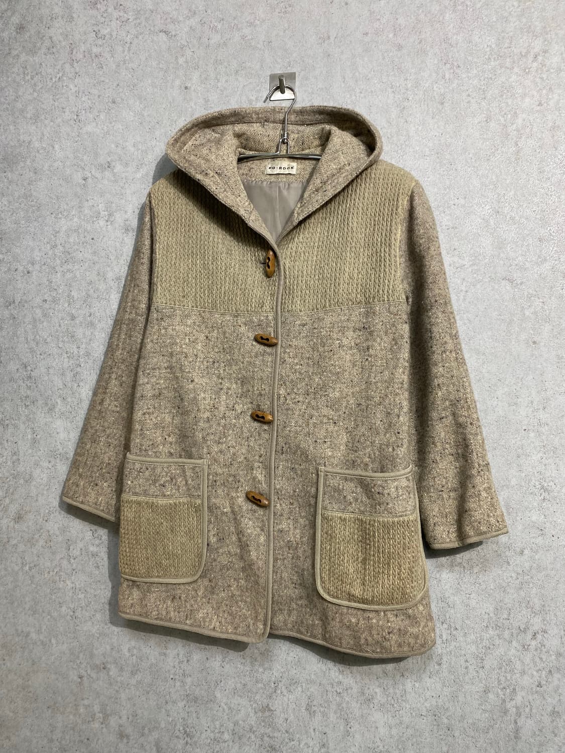 [M] PO•ROOK 재팬메이드 더플 후드 니트 코트 상품이미지3