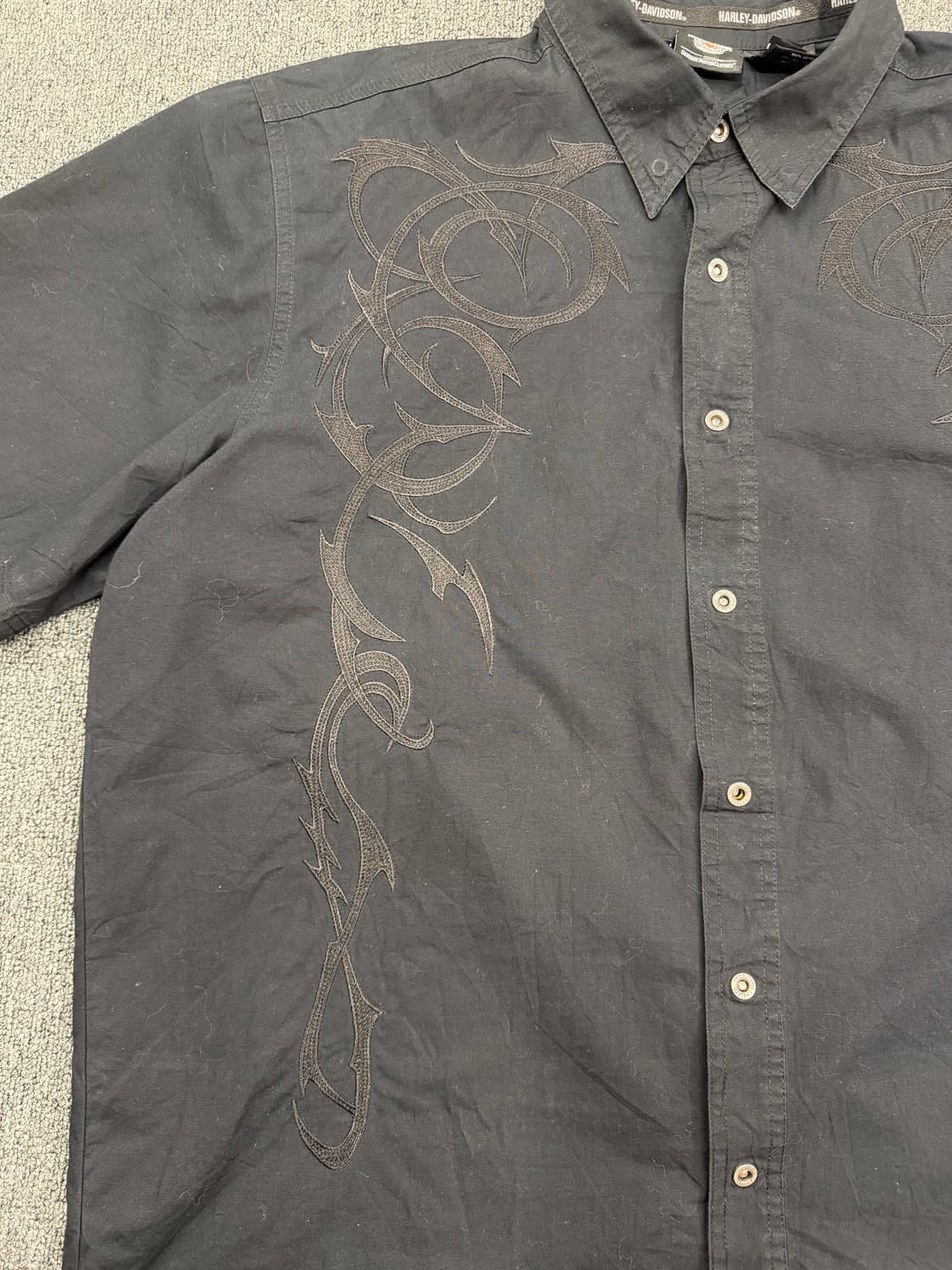 XL) 할리데이비슨 빈티지 자수 반팔 셔츠 상품이미지2