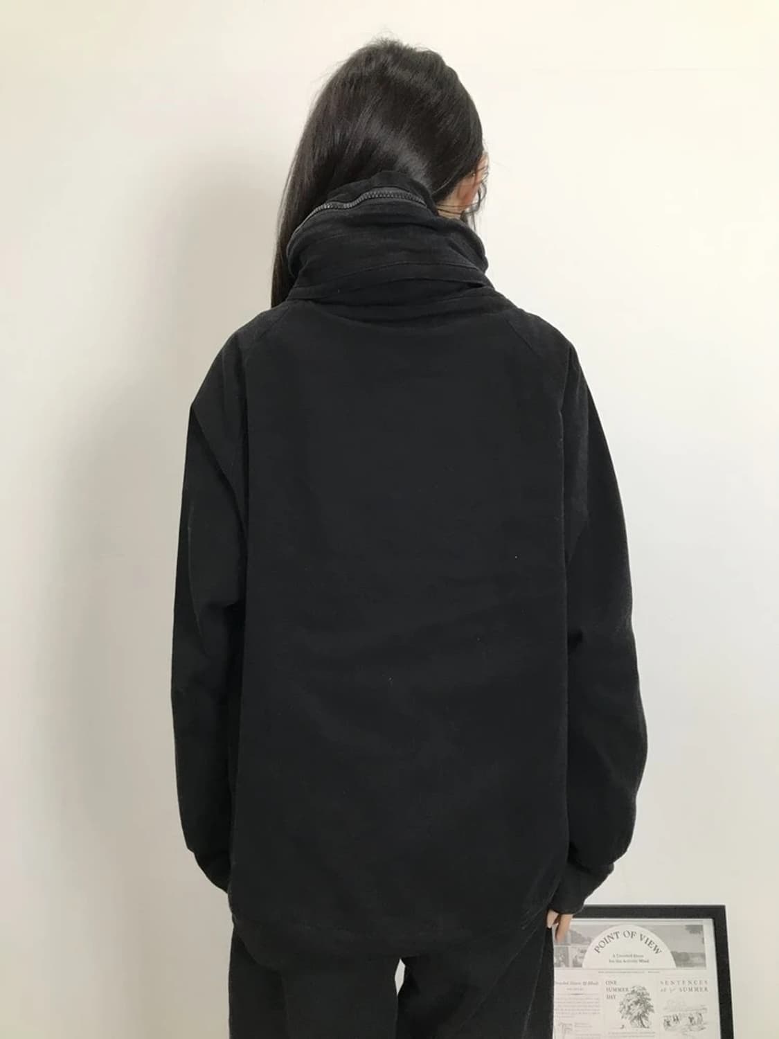 HUG.U Black Oversized Zip Hoodie 상품이미지3