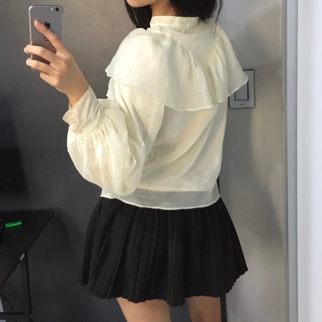 Nice claup 히메갸루 고스로리 로맨틱 프릴 쉬폰 블라우스 상품이미지2