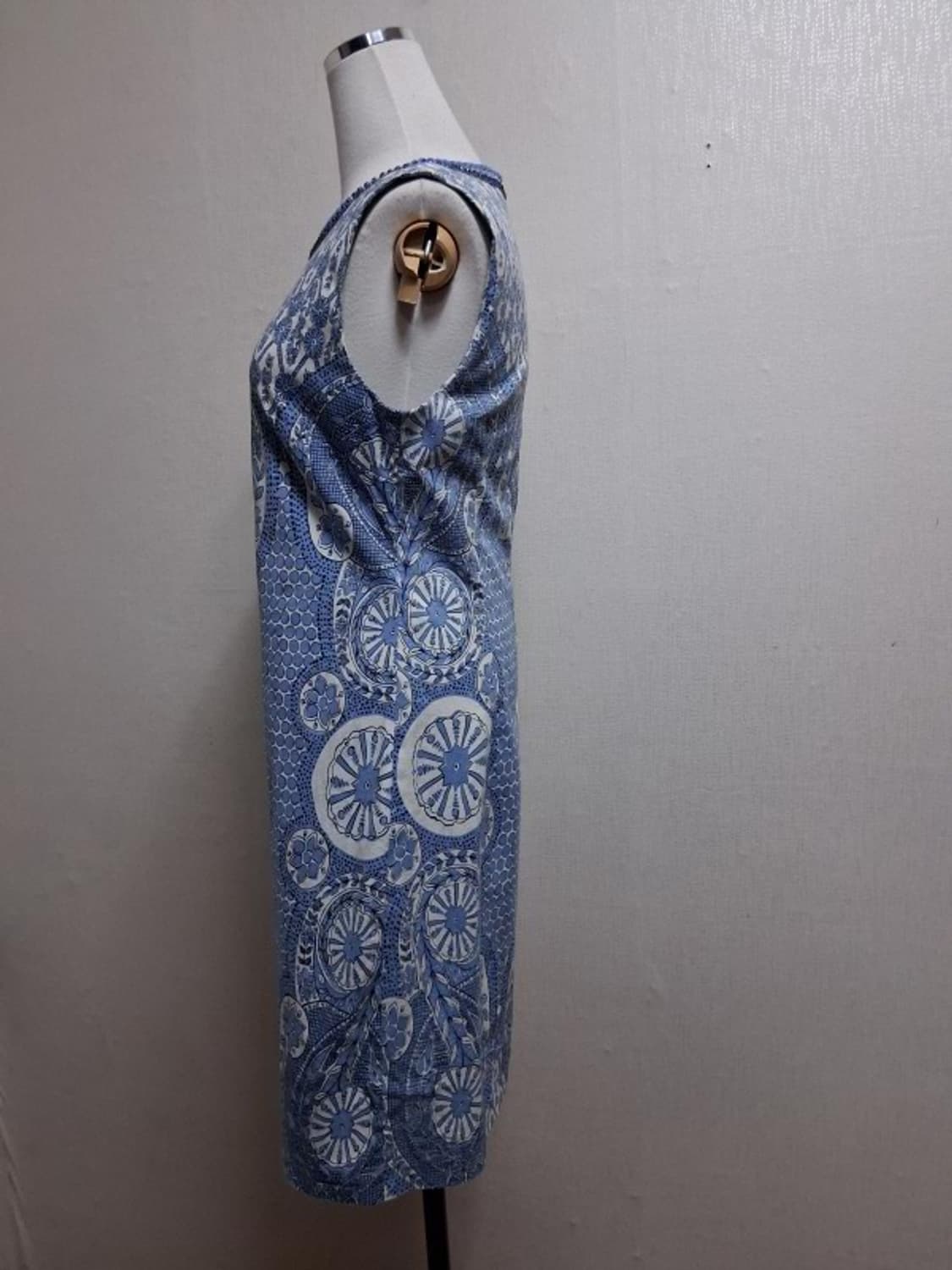 일본빈티지 Derhy 비즈보석 라운드넥 블루 민소매원피스 미디55
 상품이미지4