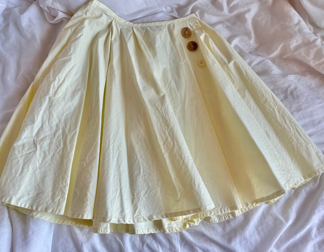 온스카 코튼 플레어 스커트 COTTON FLARE SKIRT LEMON 상품이미지2