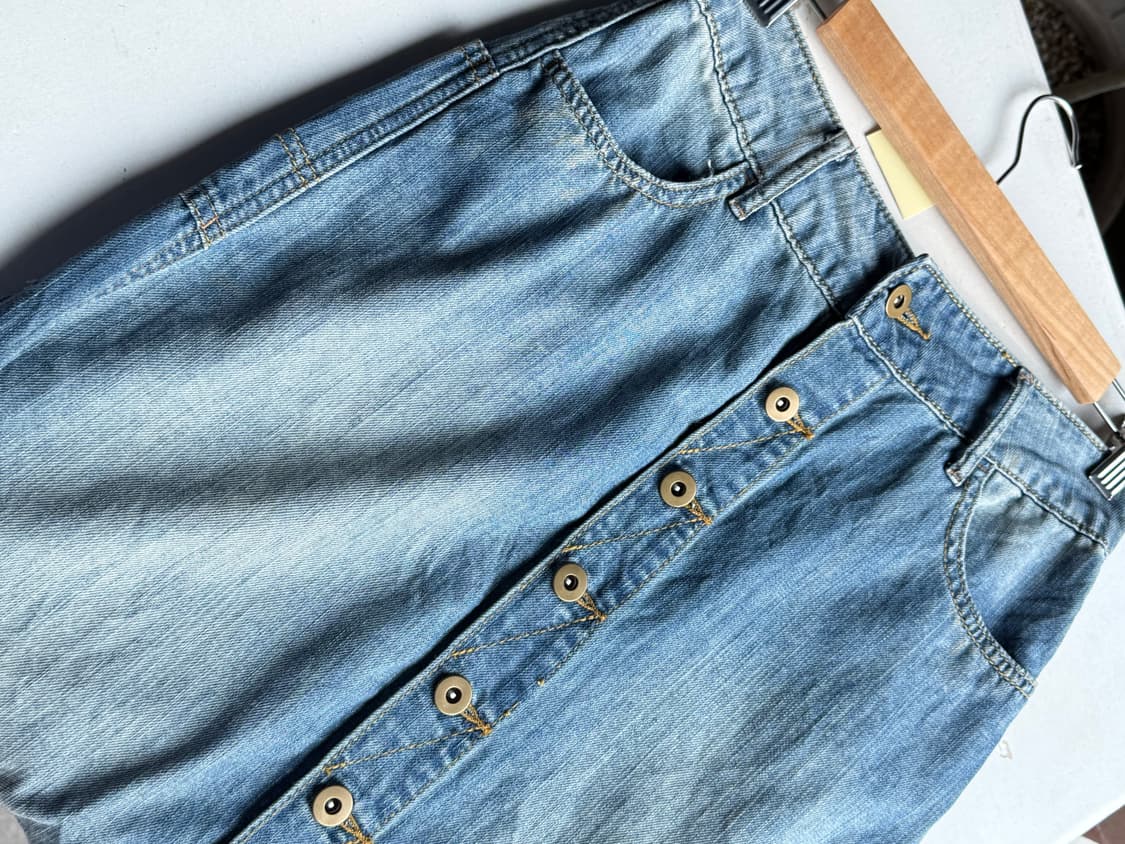 일본빈티지 미디 데님스커트  상품이미지4