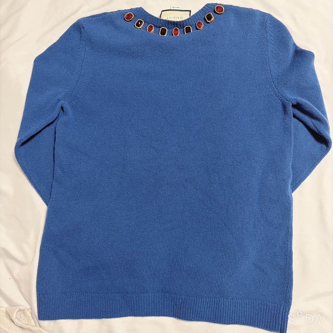 구찌 x MLB 콜라보 주얼리 니트 블루 M 상품이미지5