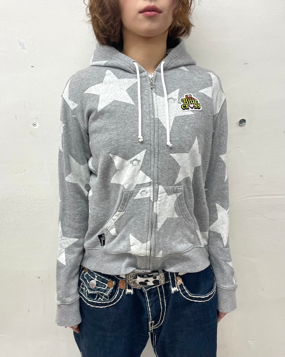 Monkey Star Gray Hooded Zip-Up  상품이미지4