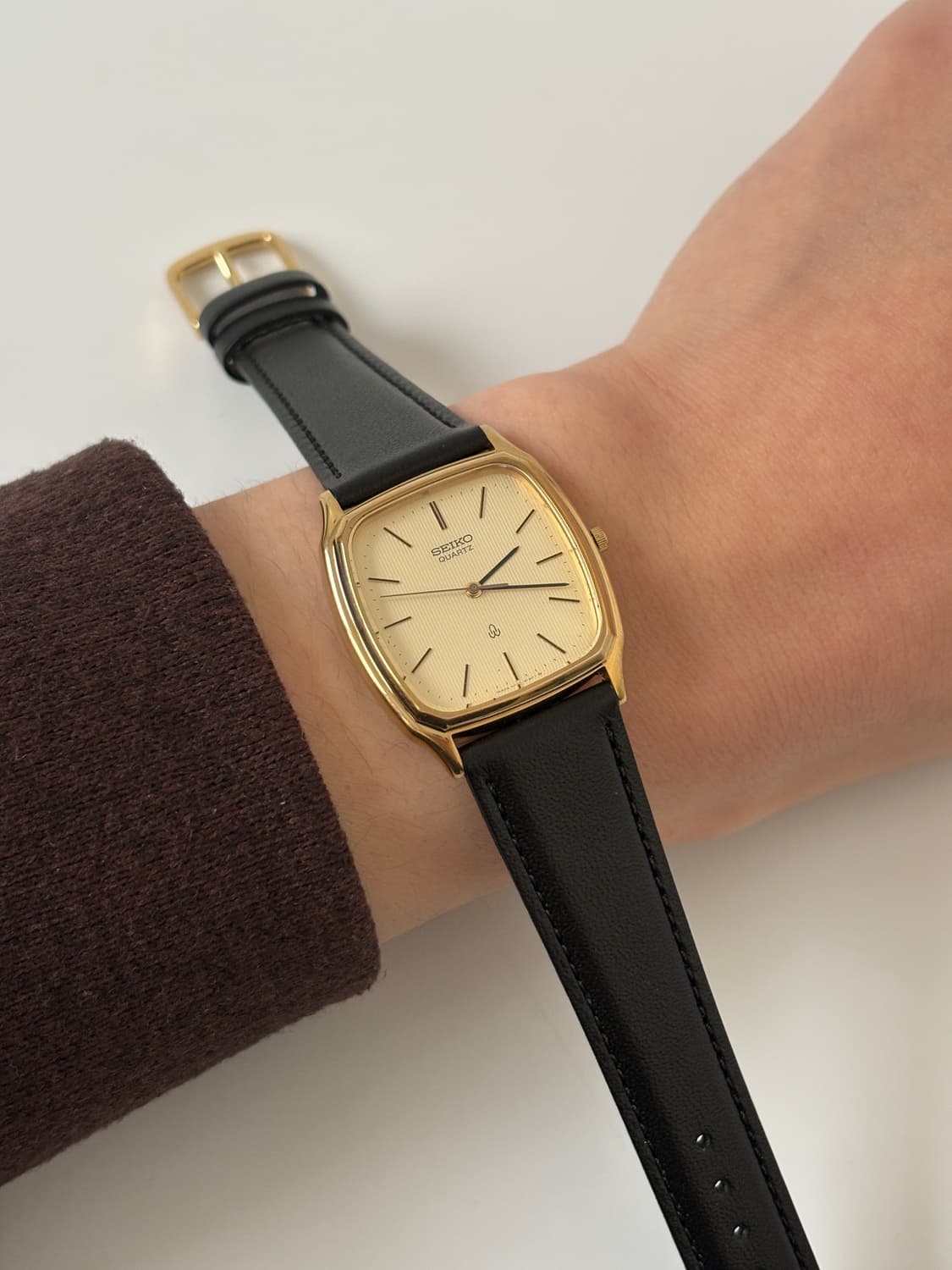 1980s Chariot Texture Gold Tank Quartz 상품이미지8