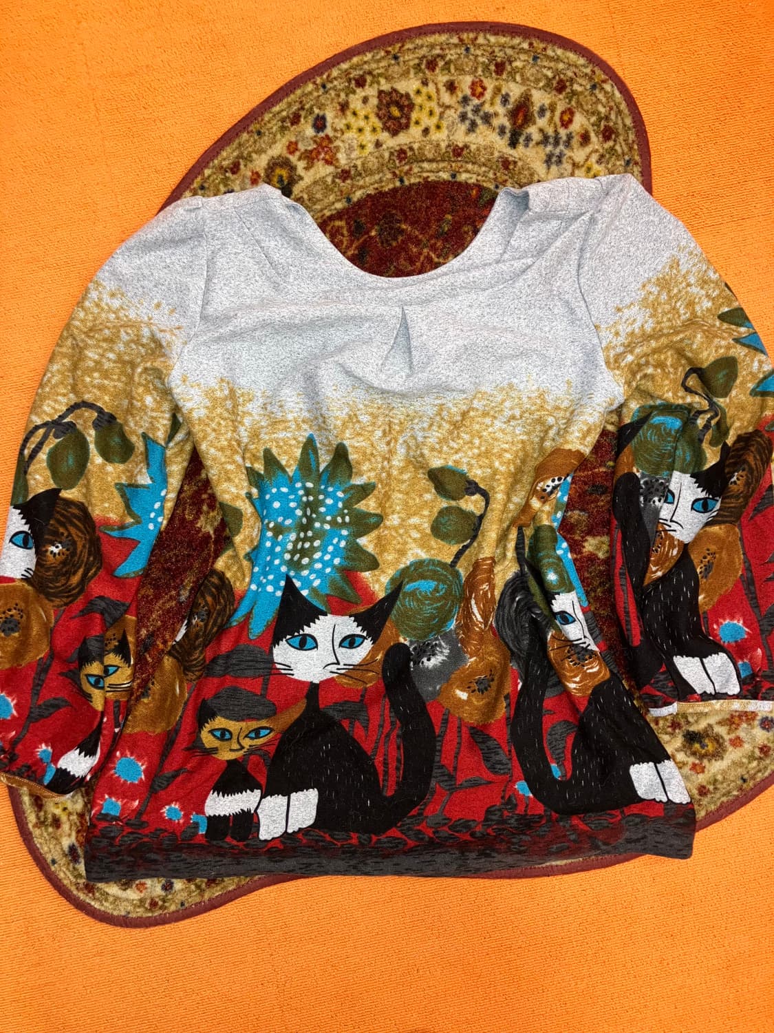 jpn 고양이 미니 니트 원피스 상품이미지3