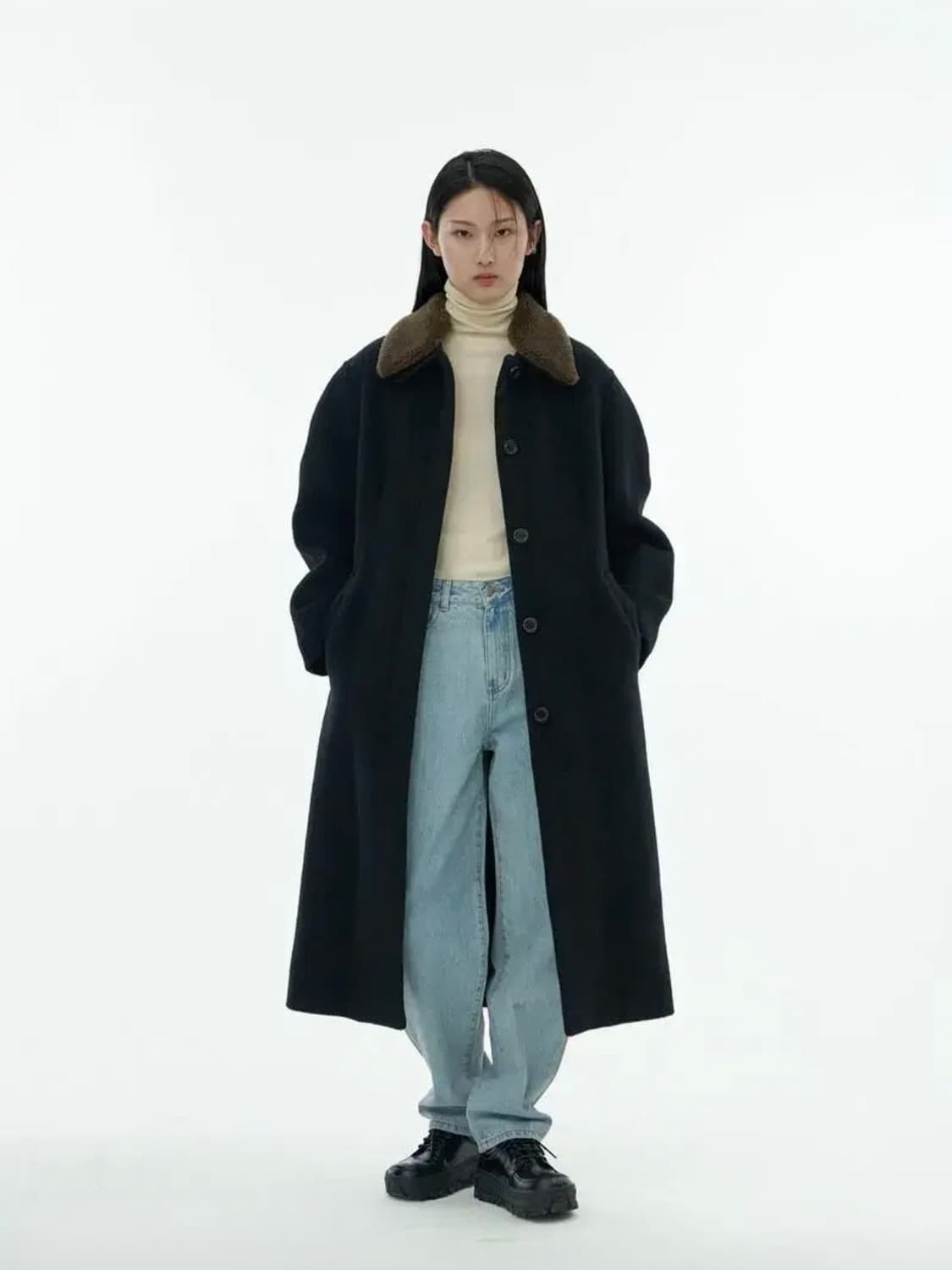 아모멘토 시어링 카라 코트 상품이미지1