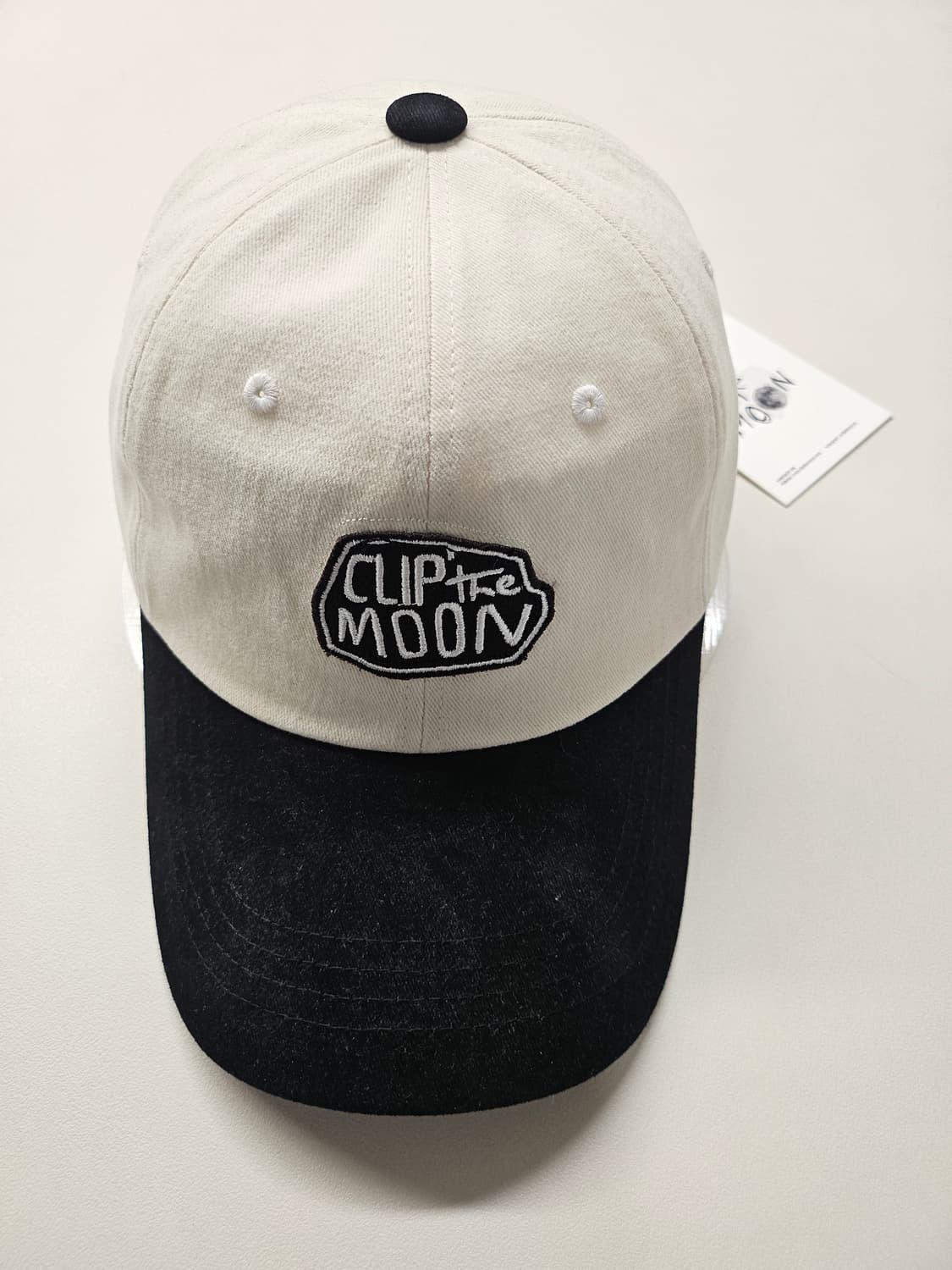 클립더문(CLip The MOON) 볼캡 모자 투톤 아이보리 블랙 상품이미지1