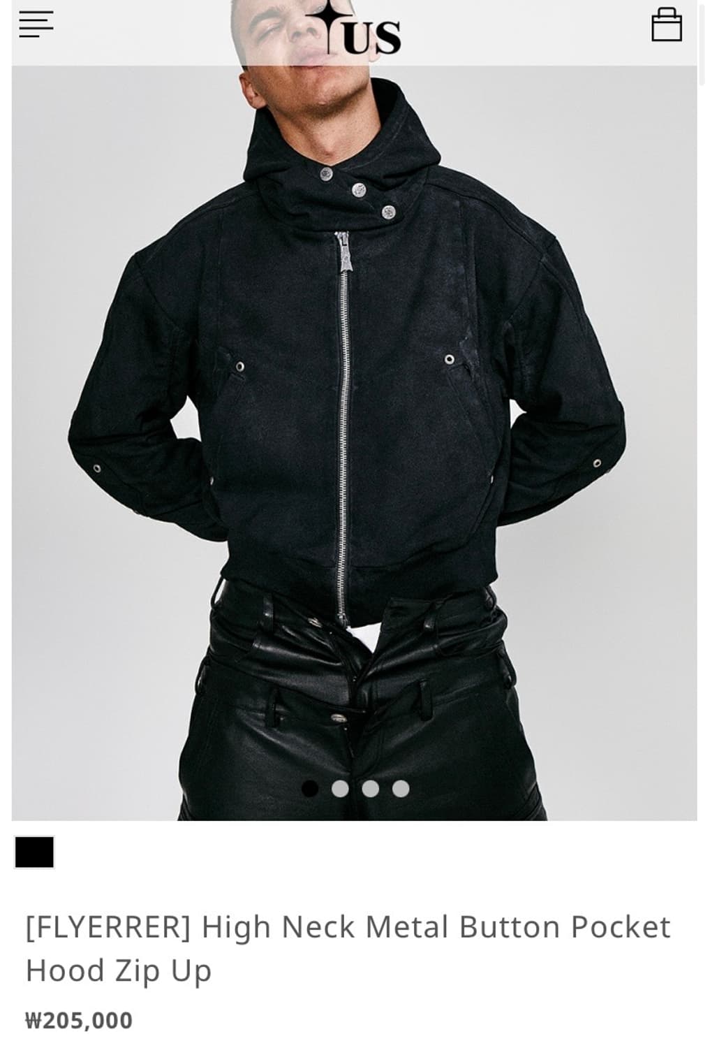 [FLYERRER]플라이에러 후드 집업 자켓 블랙 L 상품이미지1
