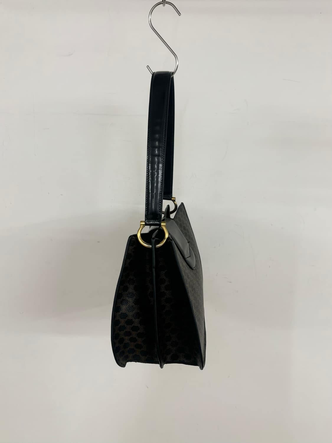 셀린느 빈티지 블랙 마카담 캔버스 가죽 숄더백 상품이미지3