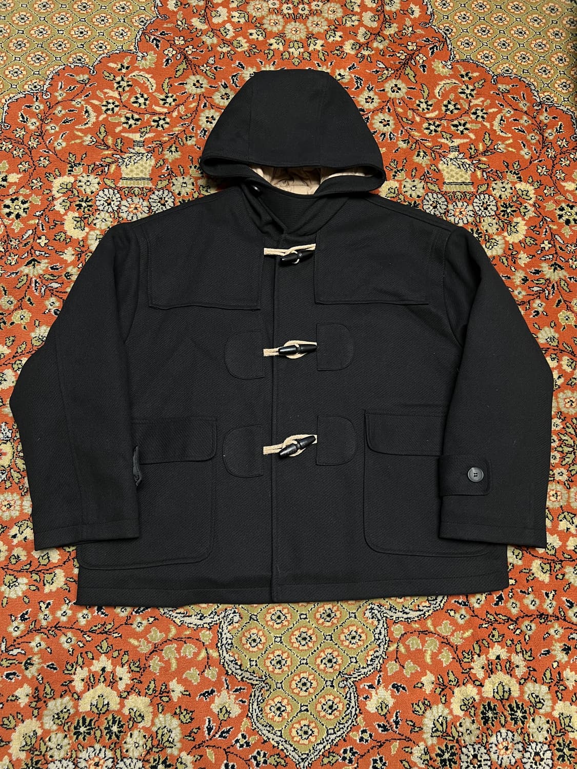 [FREE] ORDA 네이비 오버핏 반 더플 코트 상품이미지1