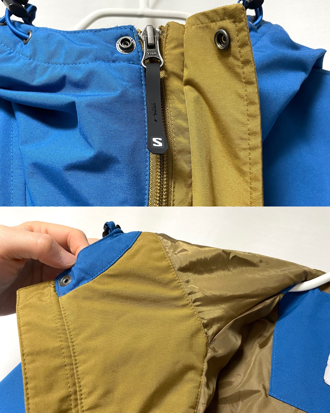 살로몬 여성 나일론 배색 등산 바람막이 자켓 55-66 _ 블루브라운 상품이미지8