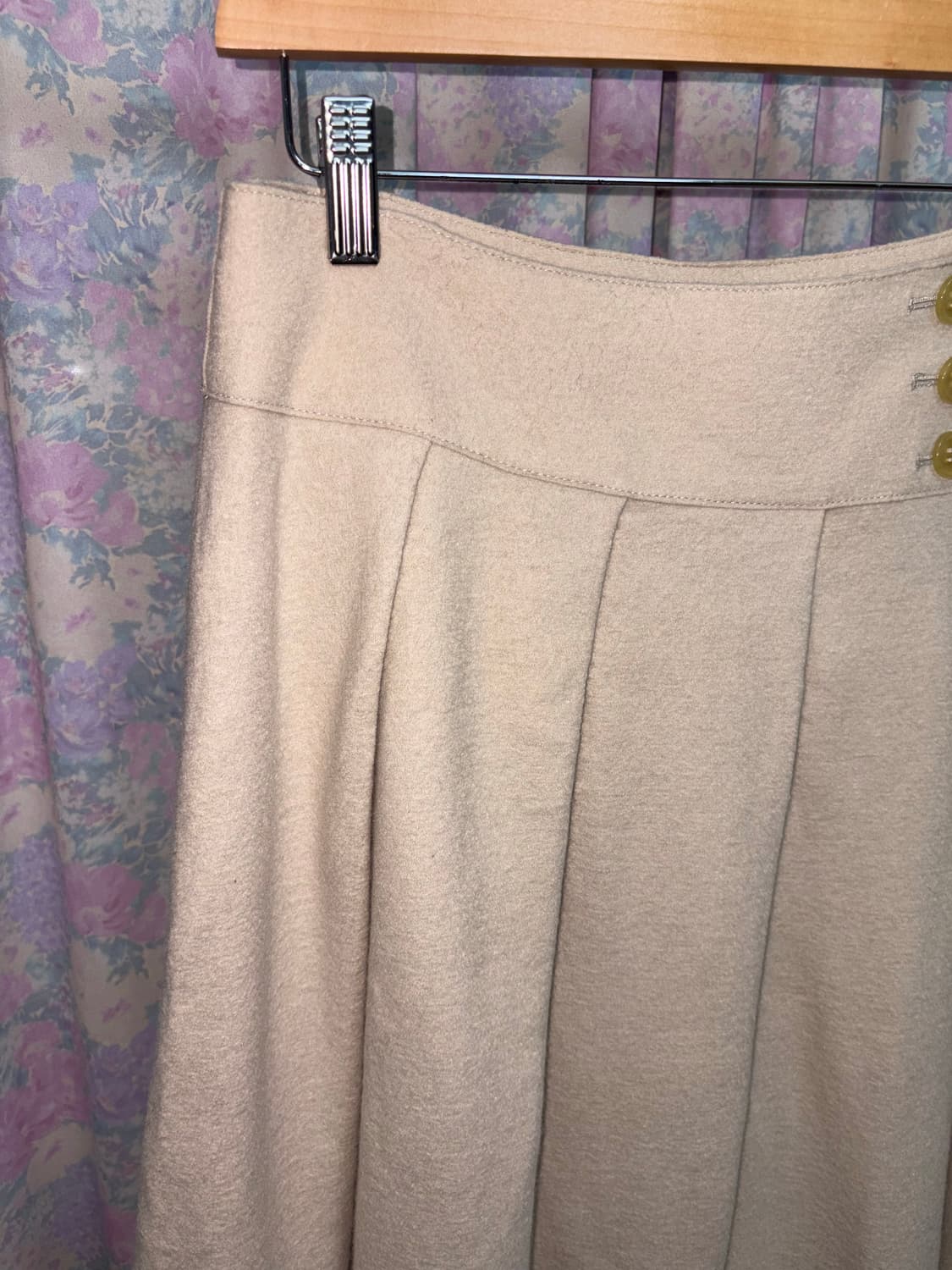 아이보리 울 미디 스커트 상품이미지8