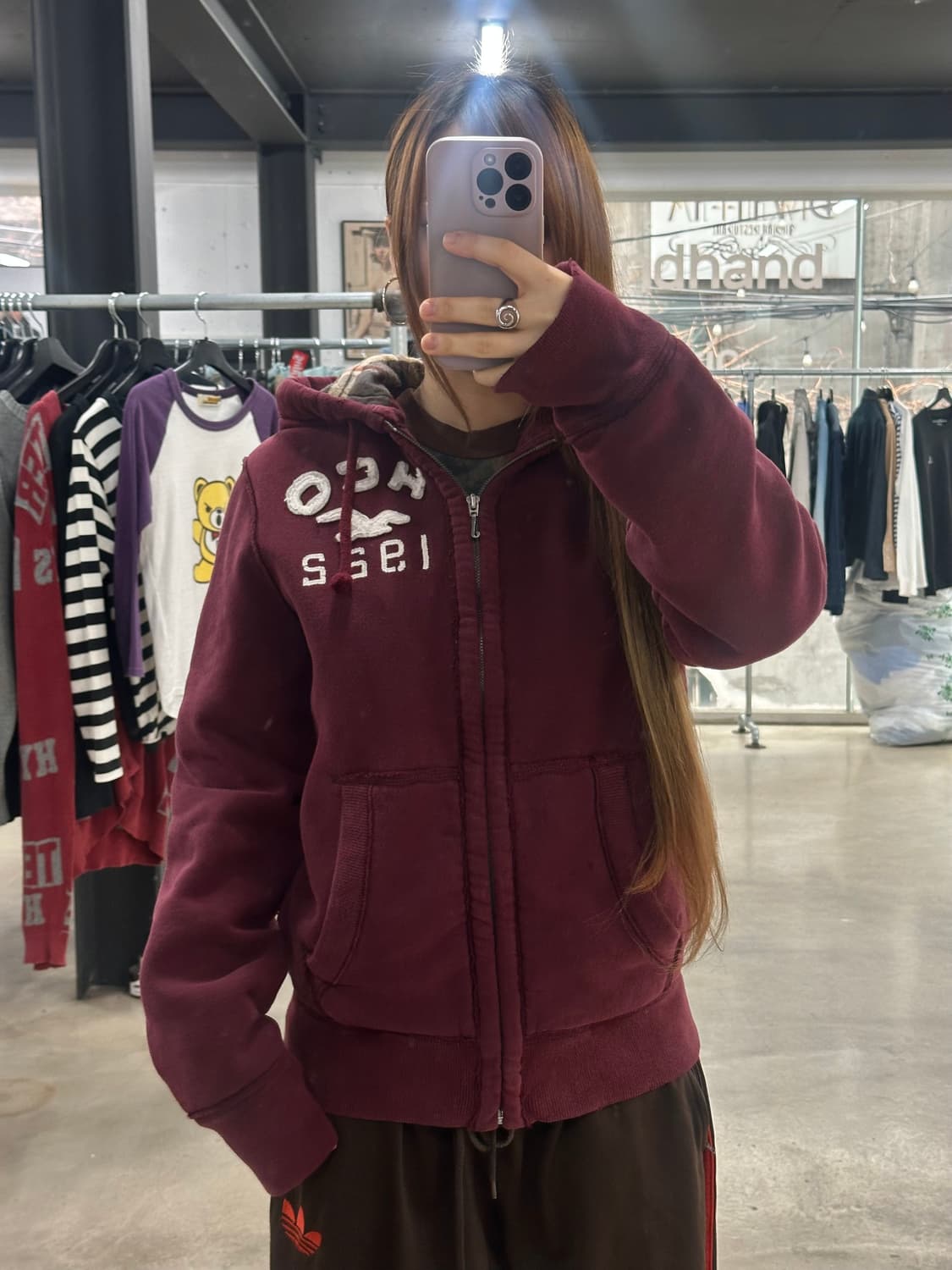 홀리스터 테디체크누빔 헤비웨이트 후드집업자켓 상품이미지1