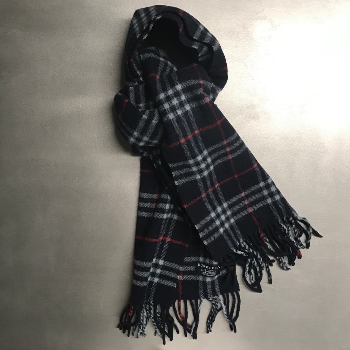 버버리 정품 램스울 머플러 네이비 상품이미지4