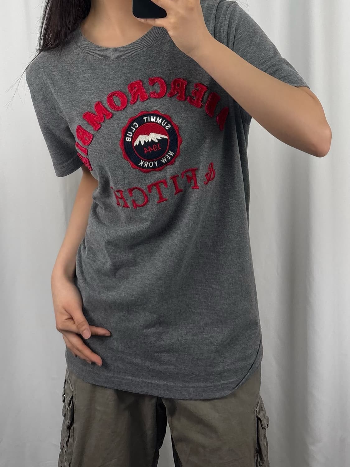 아베크롬비 로고 그레이 반팔 상품이미지2