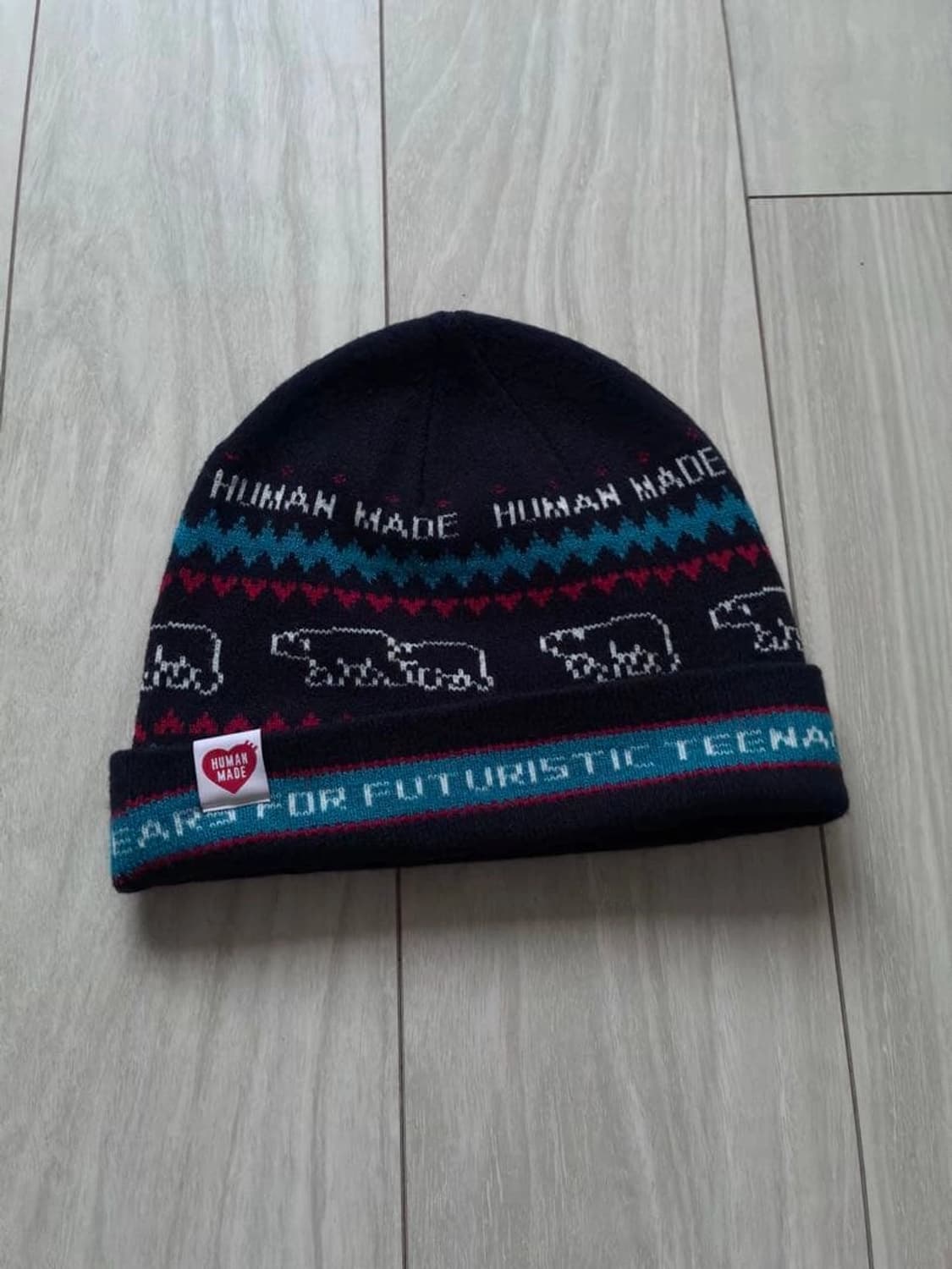 휴먼메이드 자카드 비니 네이비 상품이미지1