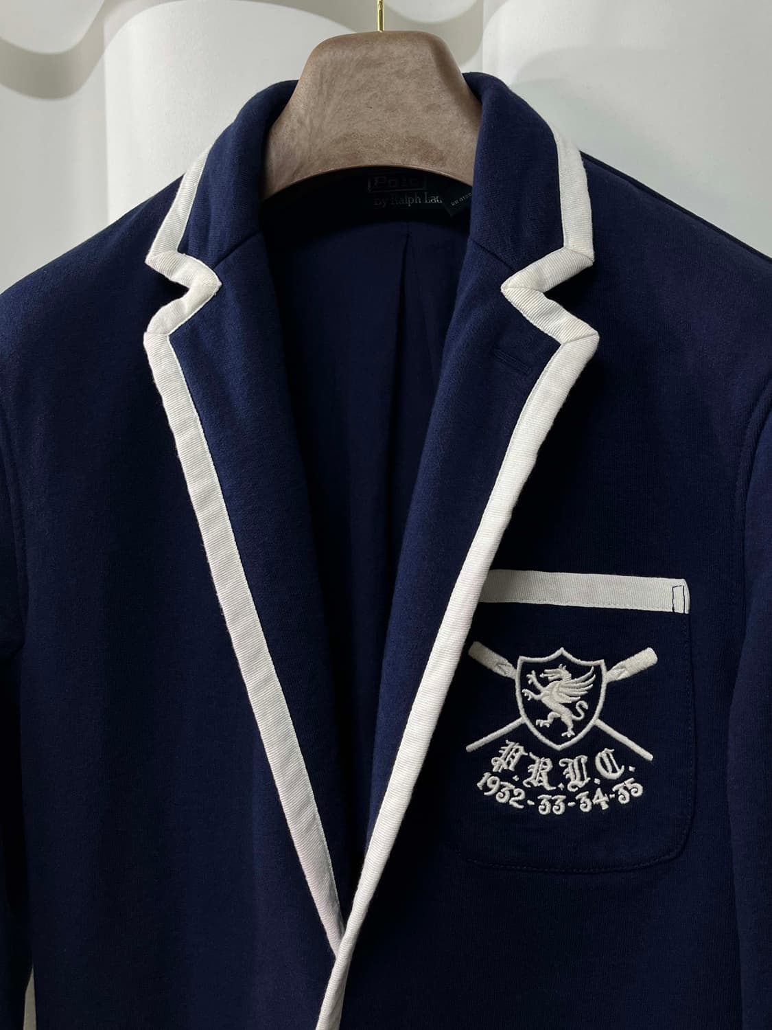 폴로 랄프로렌 로얄네이비 파이핑 엠브로이더리 금장 스포츠 코트 자켓 상품이미지5