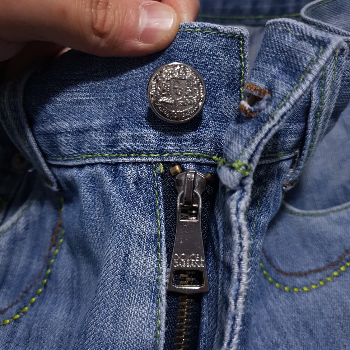 돌체앤가바나 드래곤 용 자수 DG 실버 플레이트 워싱 데님 팬츠 청바지 상품이미지7