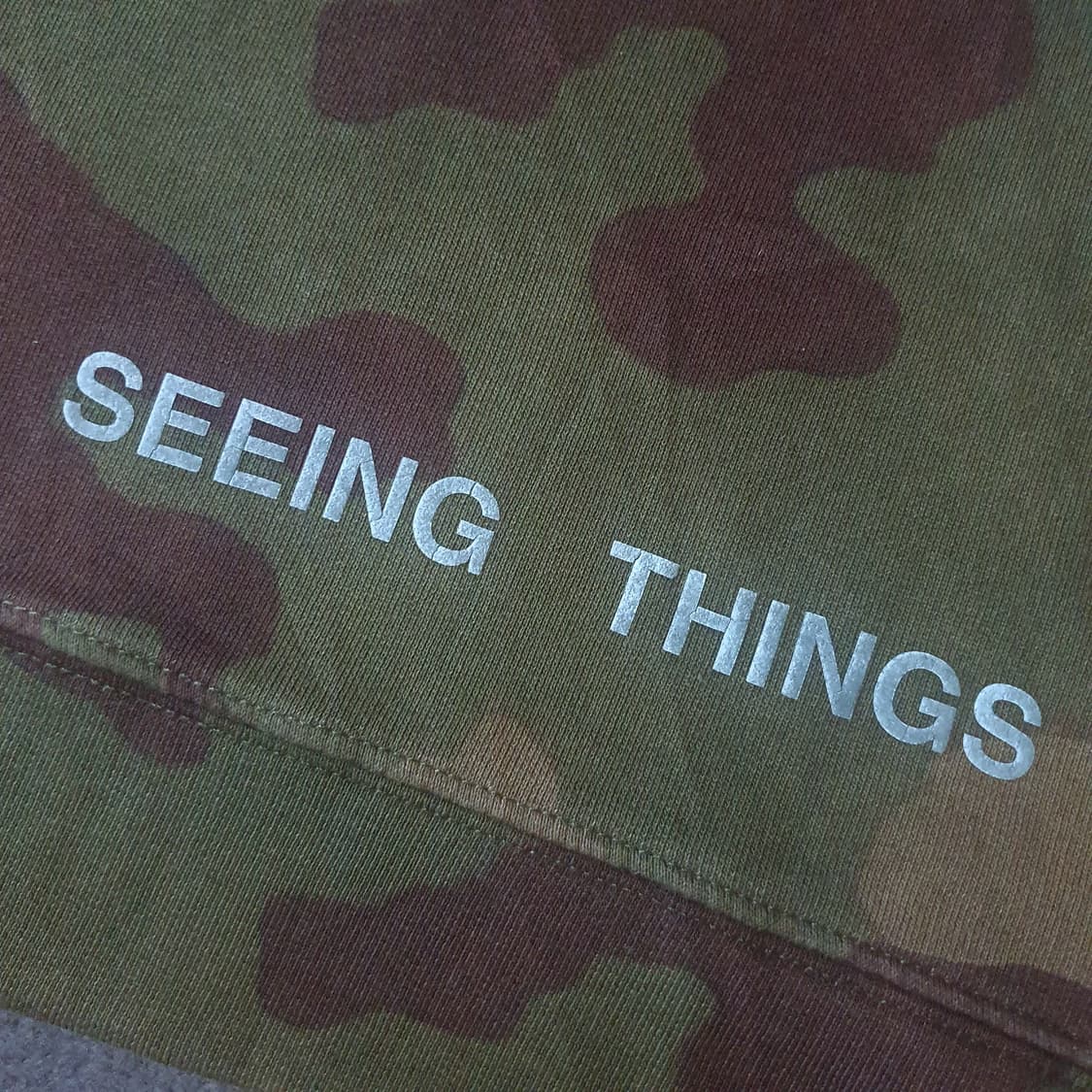 오프화이트 오버사이즈 카모 후드티 L 상품이미지4