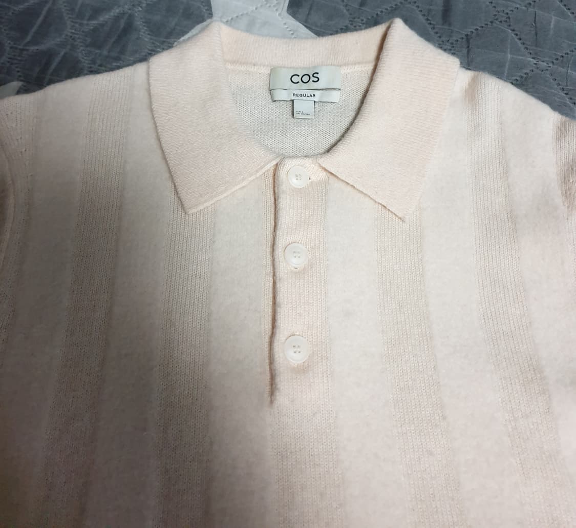 COS 텍스처스 스트라이프 울 폴로 니트 스웨터 (S) 상품이미지3