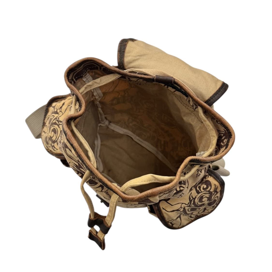 히스테릭글래머 캔버스 레더 미니 럭색 백팩 베이지 상품이미지9