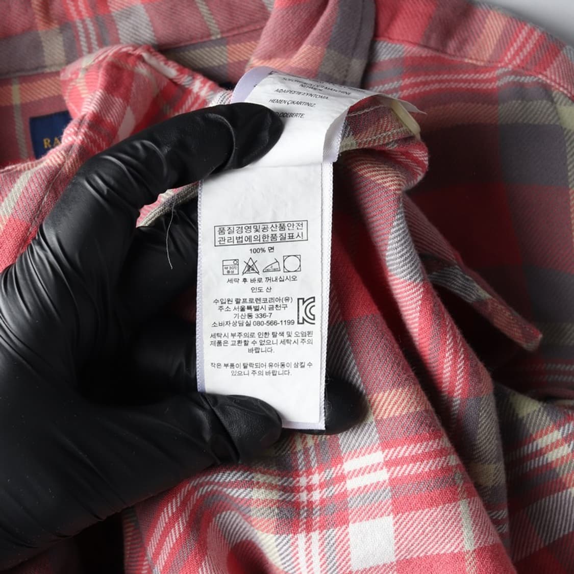 폴로 랄프로렌 클래식핏 핑크 그레이 체크 셔츠 L 상품이미지6