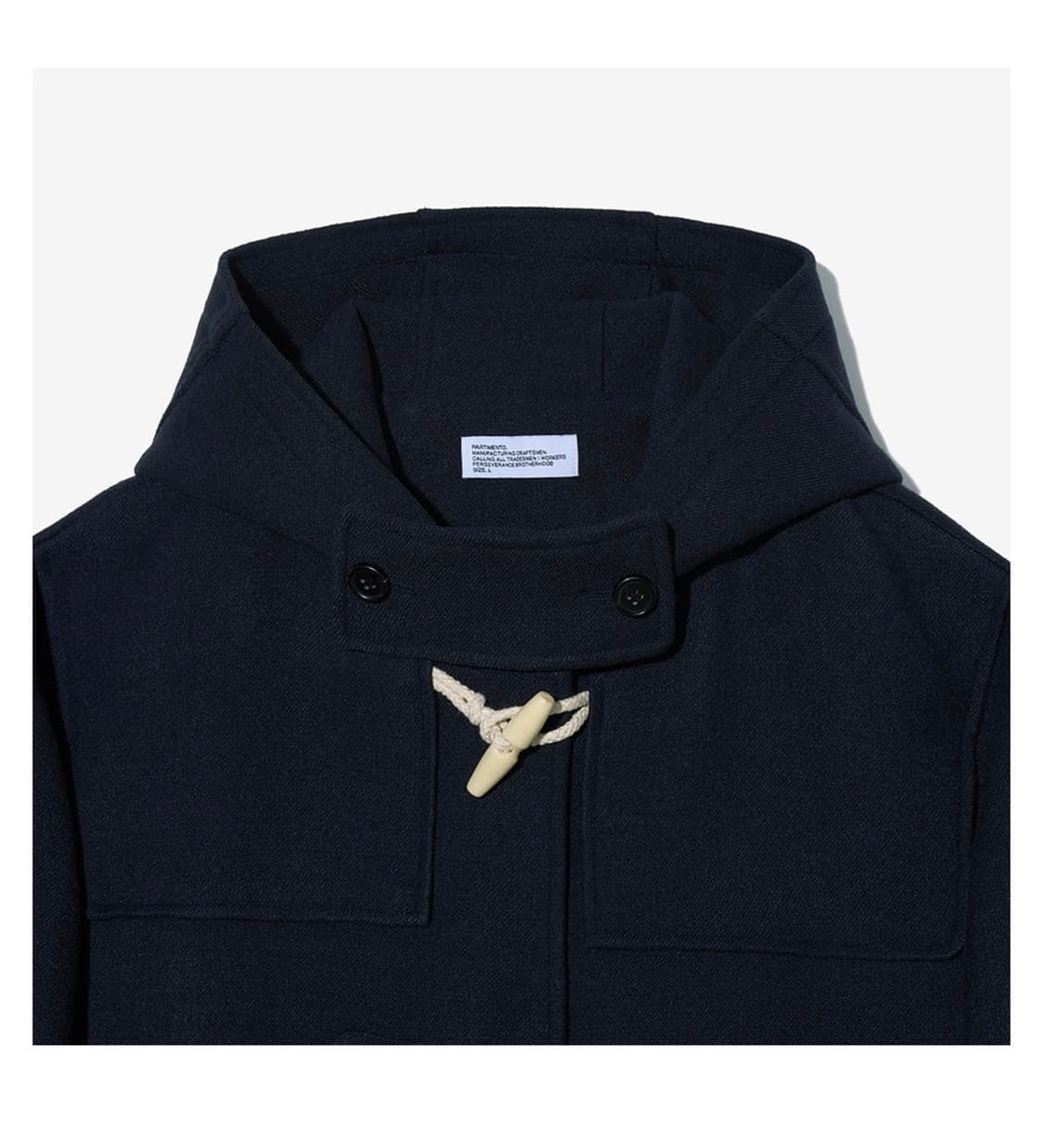 파르티멘토 오버사이즈 멜톤 콘보이 더플 코트 네이비 상품이미지3