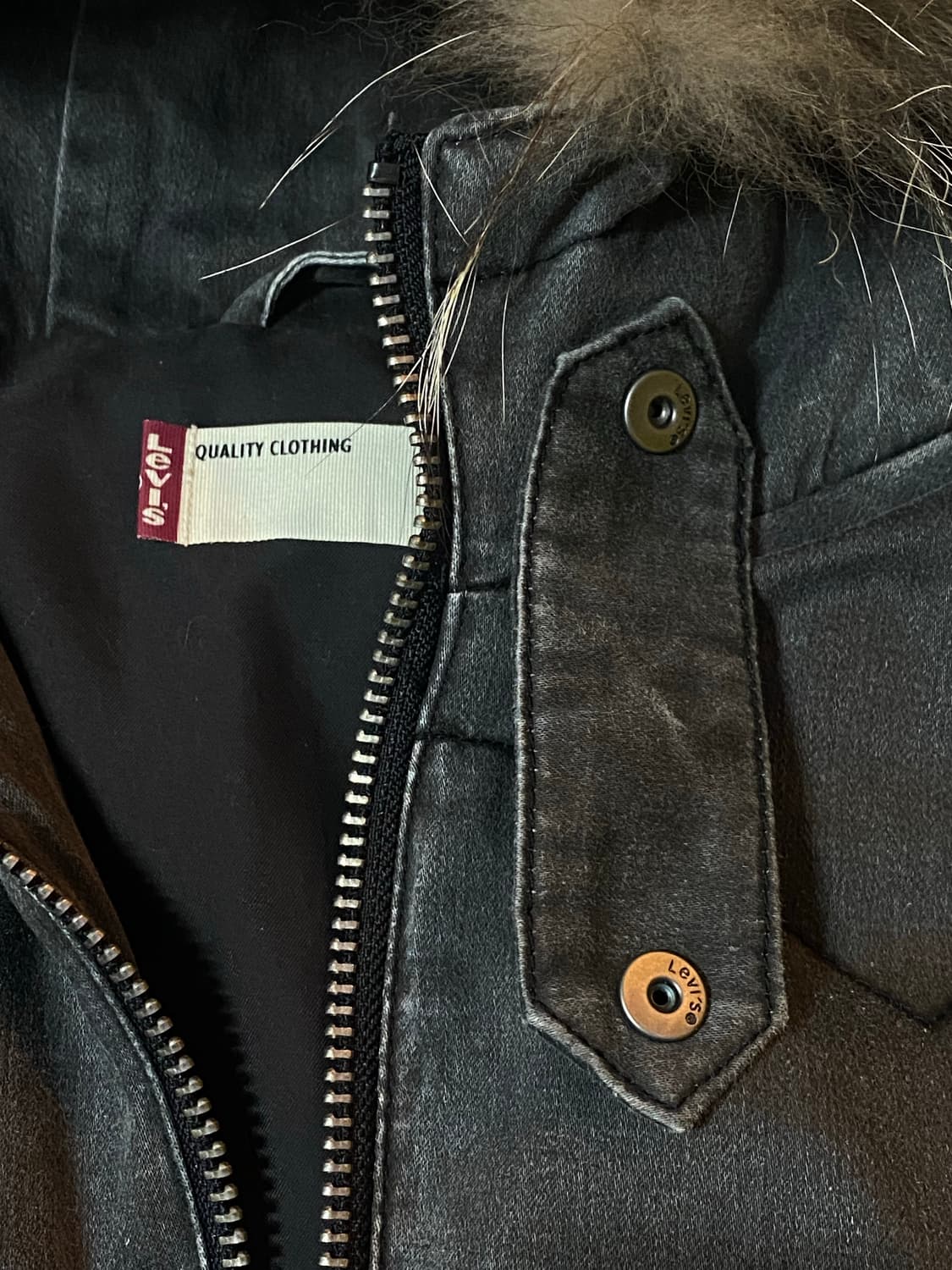 Levi's 리바이스 데님 후드 퍼 패딩 점퍼 상품이미지6