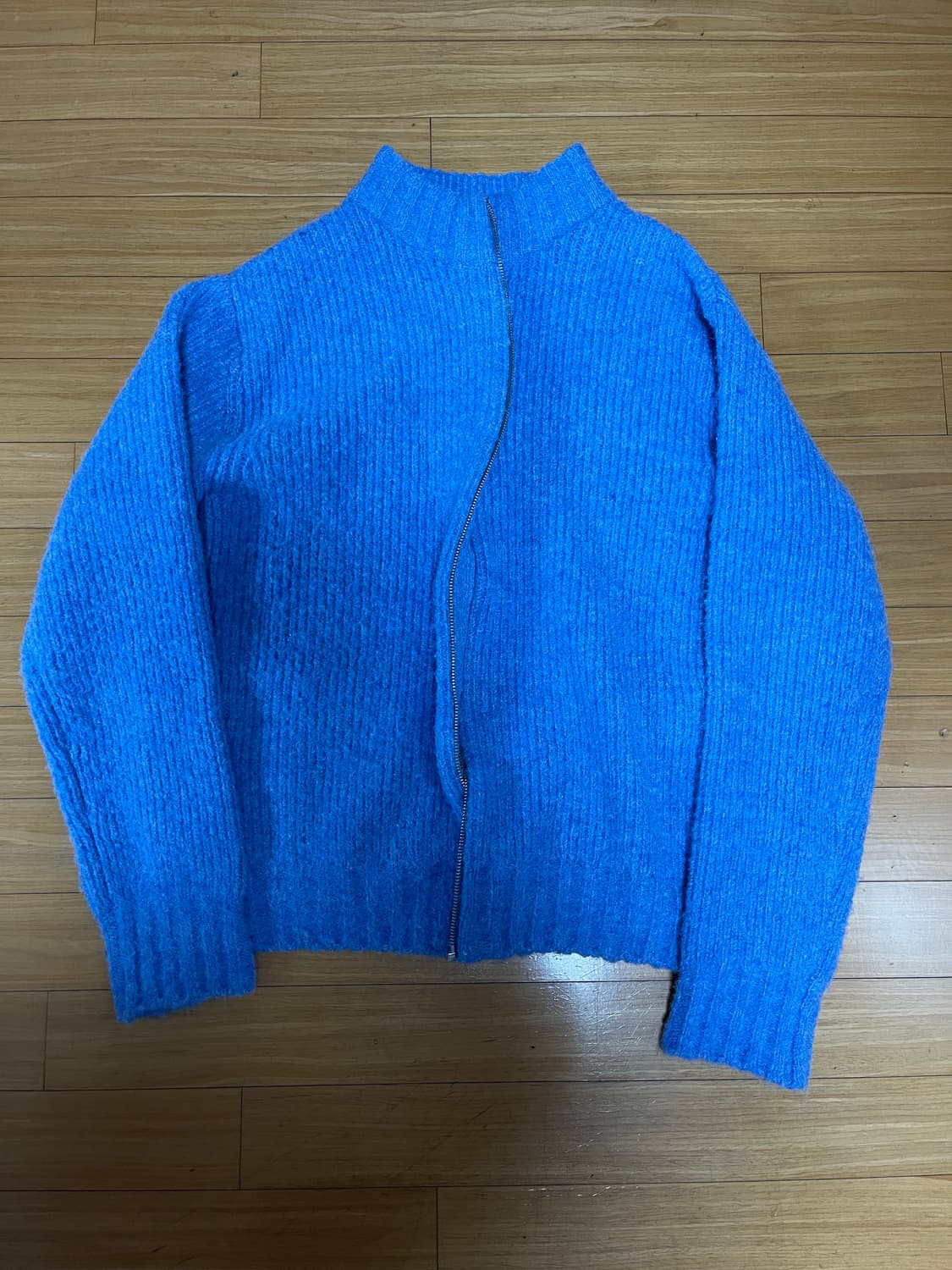 비이커 니트 가디건 아쿠아 컬러 2사이즈(라지) 상품이미지1