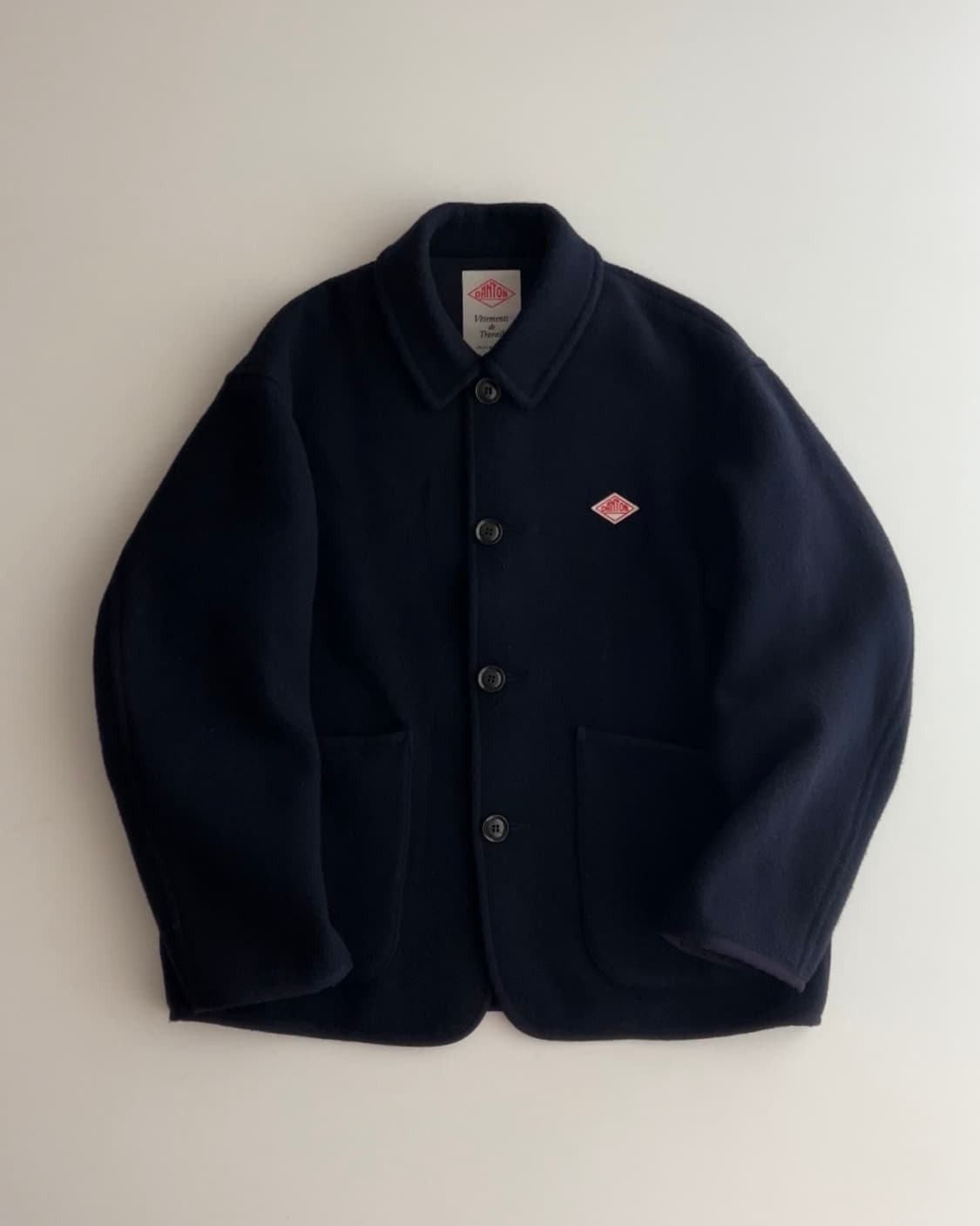 단톤 네이비 울 라이트 파일 커버올즈 모직 자켓 40 상품이미지2