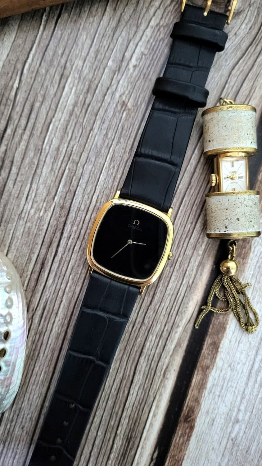 [특가상품]정품 오메가 드빌195.0077.2 남여공용 오닉스 쿼츠 시계 상품이미지5