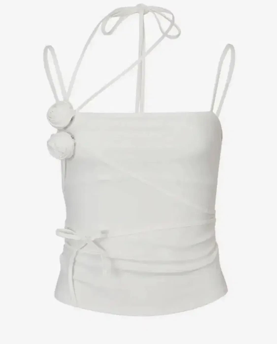 페인오어플레져 로즈 코사지 슬리브리스 화이트 S 상품이미지1