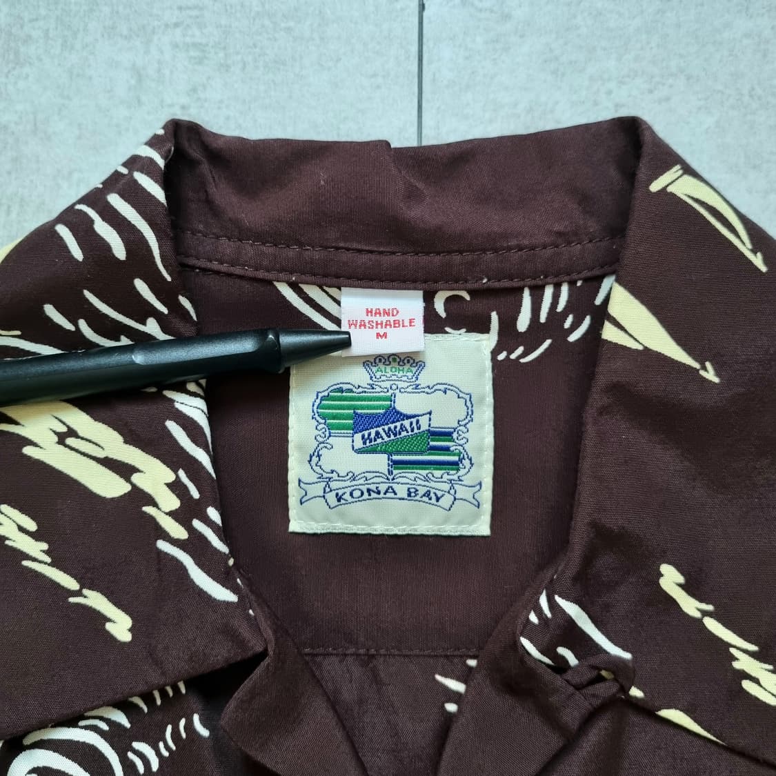 80s USA Kona Bay 세일링 패턴 하와이안셔츠 M, 105sz 상품이미지3