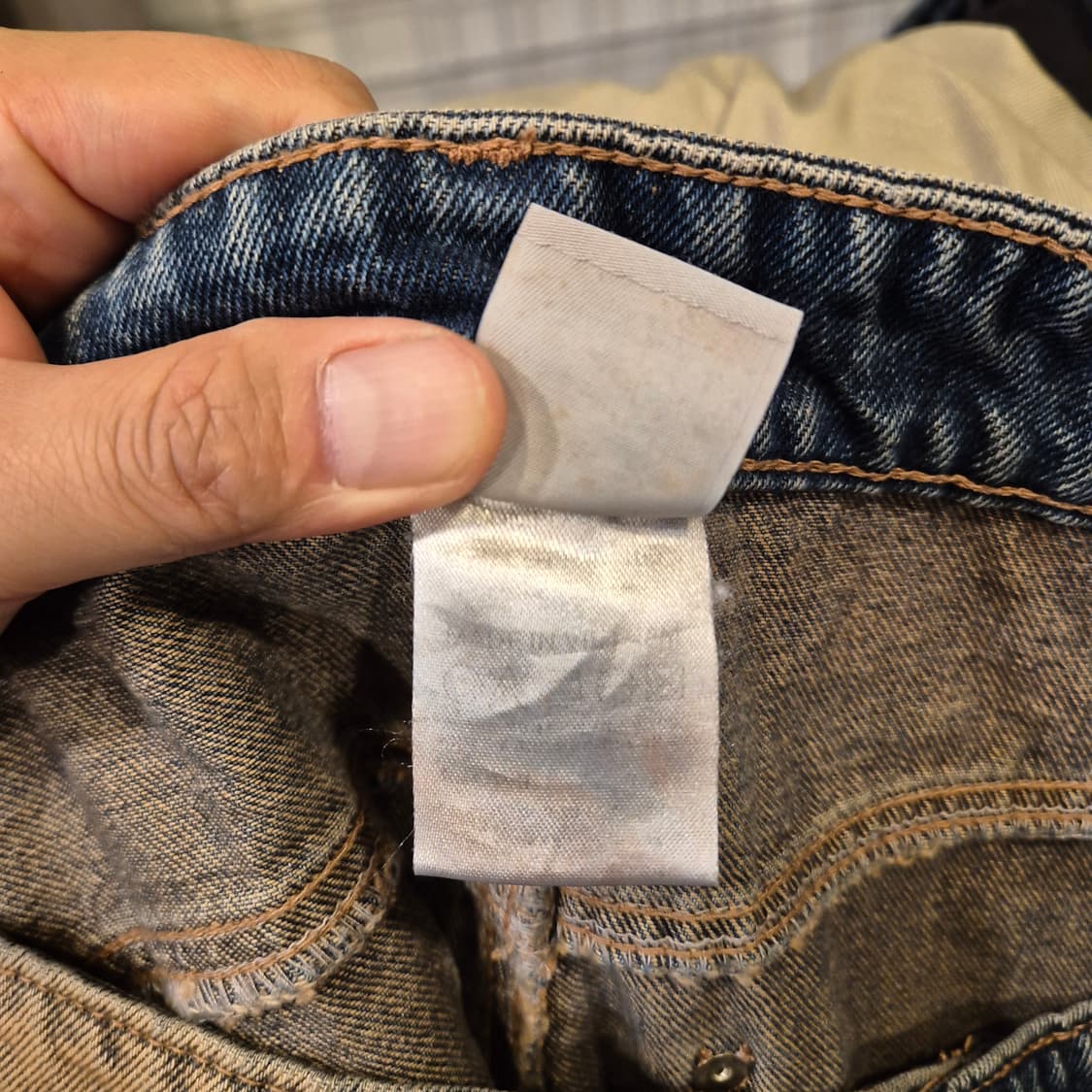 32인치 절개패턴 워싱 와이드데님팬츠  상품이미지4