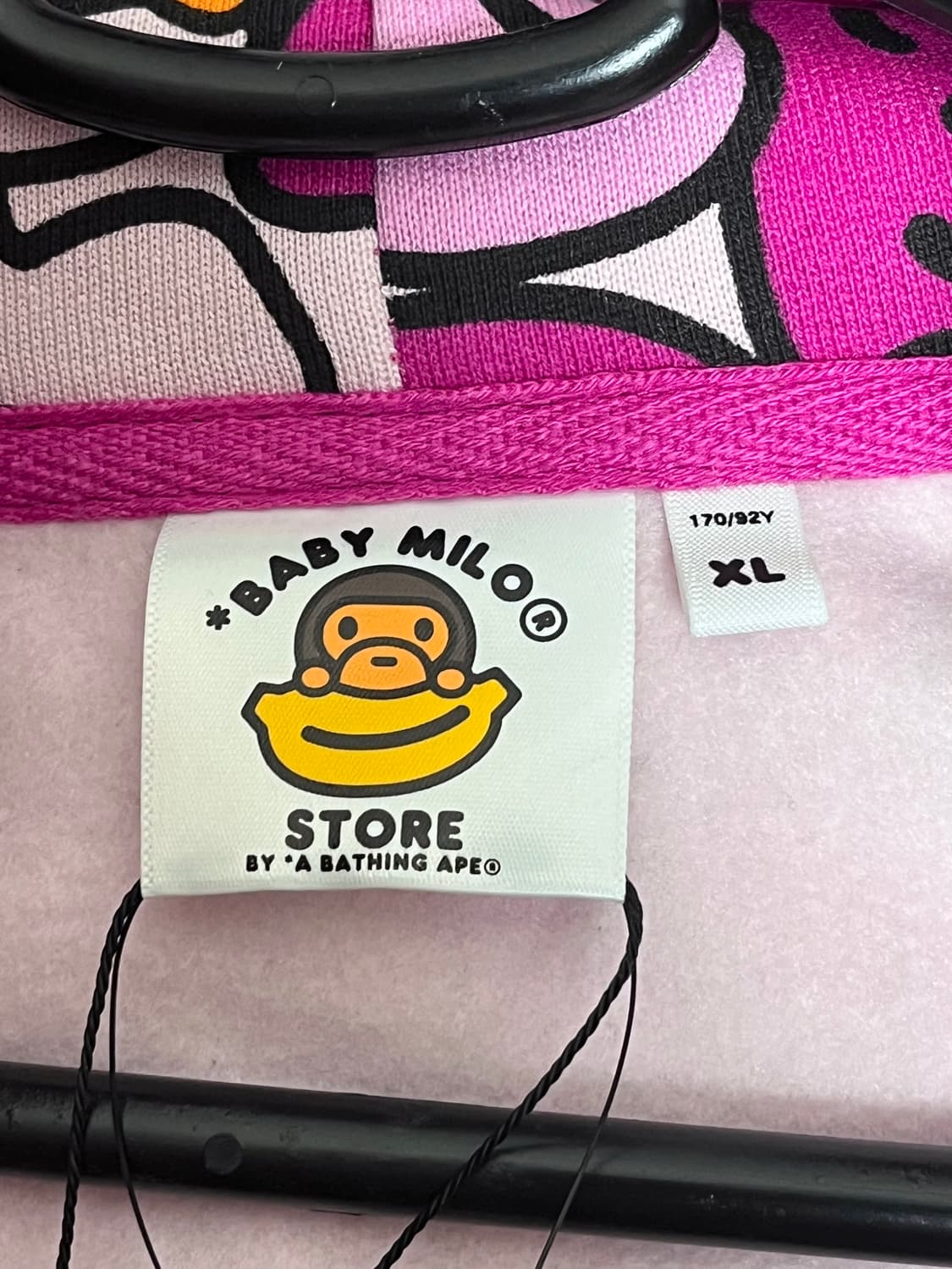 새상품) 베이프 마일로 후드집업 핑크 XL 상품이미지5