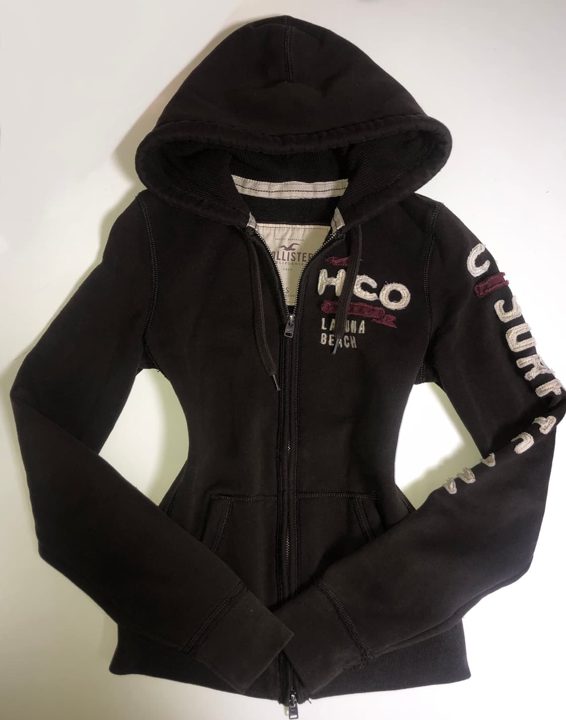 대대장 홀리스터 초코브라운 딱붙핏 투웨이 후드집업 S 상품이미지3