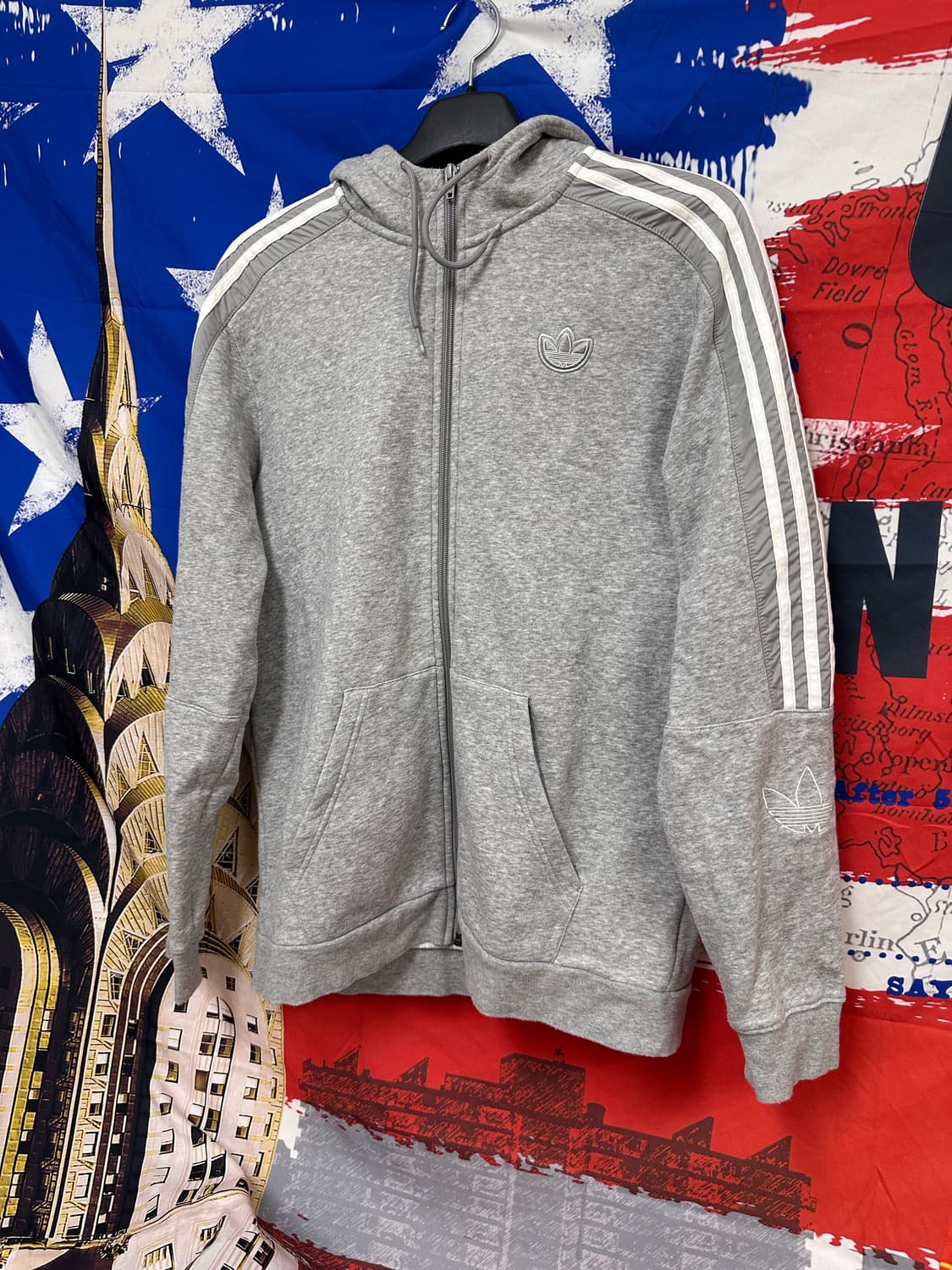 s급 아디다스 그레이 오버핏 후드집업 M95 상품이미지2