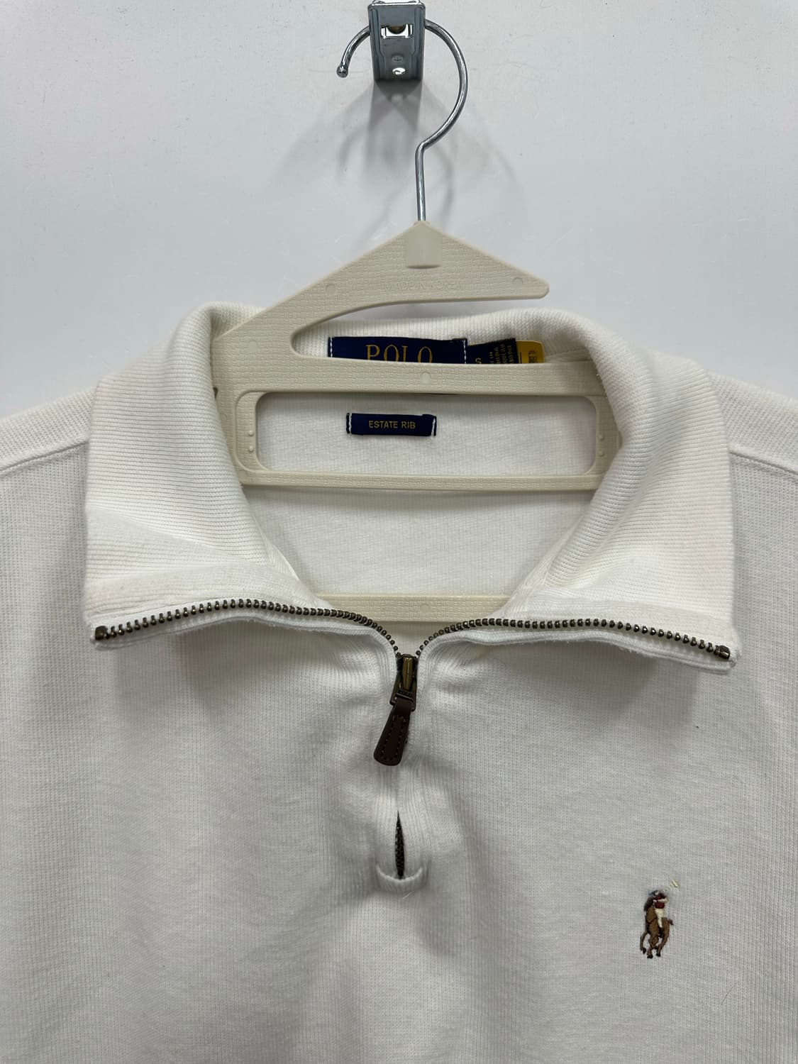 폴로 화이트 니트 반집업  상품이미지2