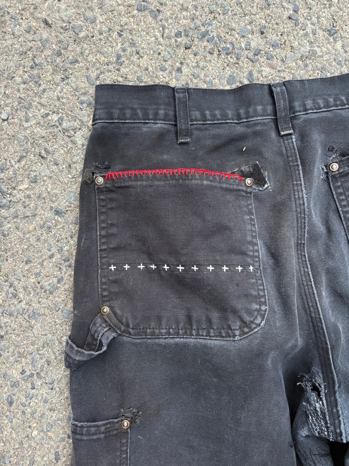 Carhartt B136 블랙 더블니 사시코 팬츠 상품이미지6