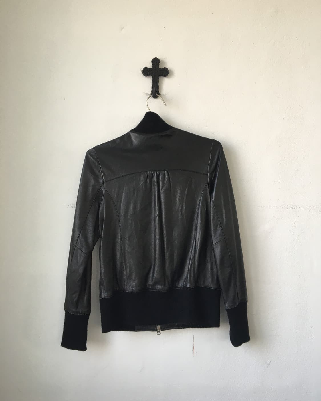 Lamb leather bomber jacket 상품이미지3
