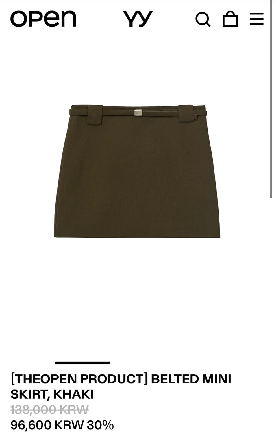 Open YY 벨트 스커트 새상품 M 상품이미지3